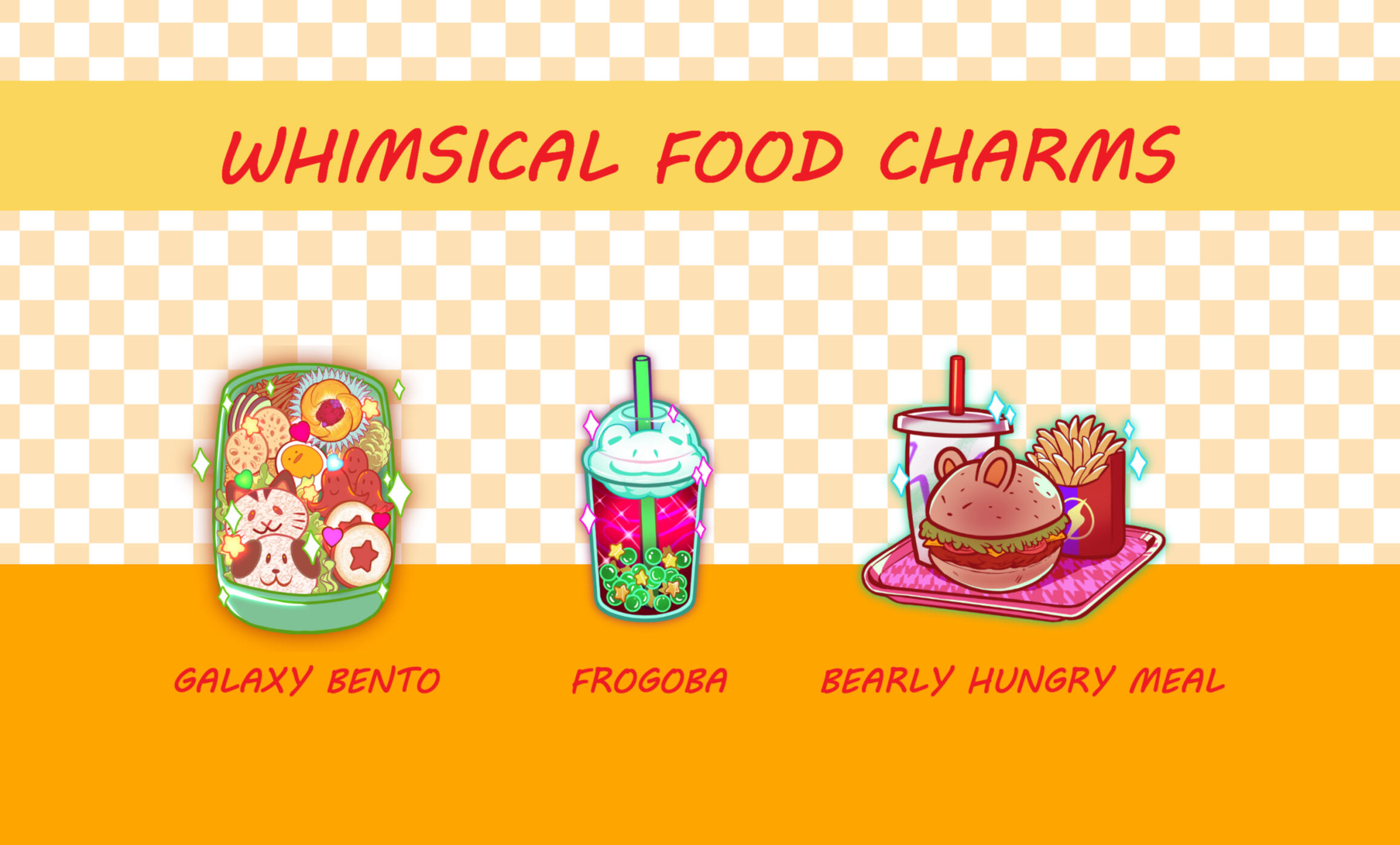 Whimsical Food Charms mock-up